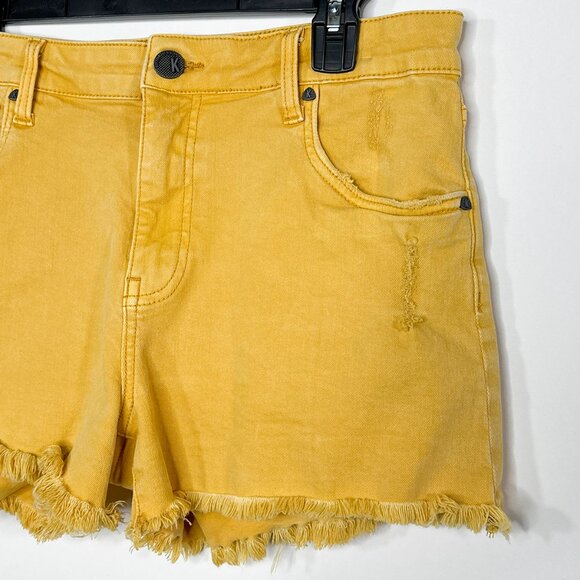 Kut From The Kloth Distressed Jane High Rise Frayed/Raw Hem Shorts Size 6 - Picture 3 of 16